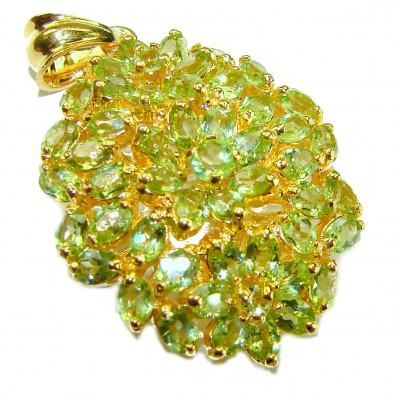 Alessia authentic 45.9 carat Brazilian Peridot 18K Gold over .925 Sterling Silver handmade Pendant