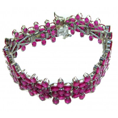 Carmen - Precious Natural 258.5 carat Ruby .925 Sterling Silver handcrafted bracelet