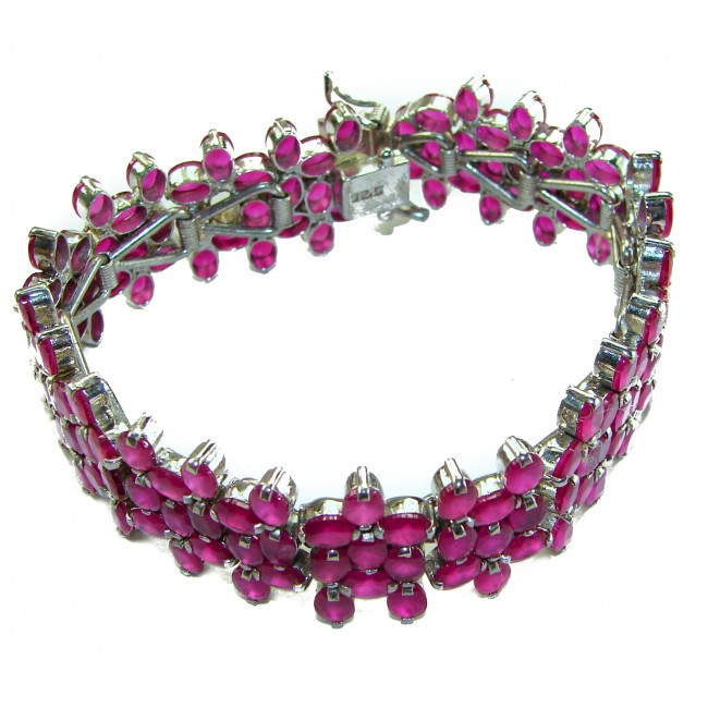 Carmen - Precious Natural 258.5 carat Ruby .925 Sterling Silver handcrafted bracelet