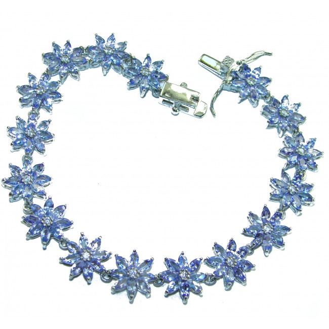 Fancy Authentic 29.8 carat Tanzanite .925 Sterling Silver handcrafted Bracelet