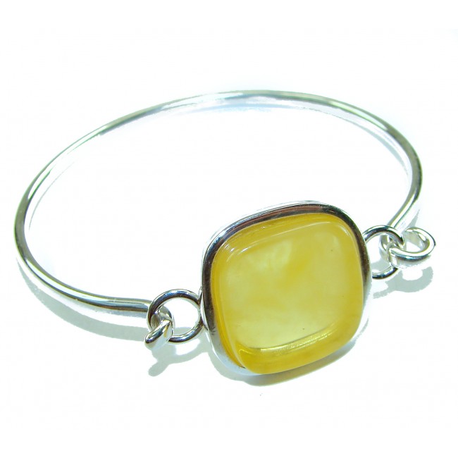 Genuine Butterscotch Polish Amber .925 Sterling Silver handmade Bracelet / Cuff