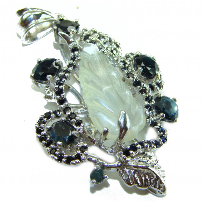 15.8 carat Green Amethyst - Prasolite .925 Sterling Silver handcrafted pendant