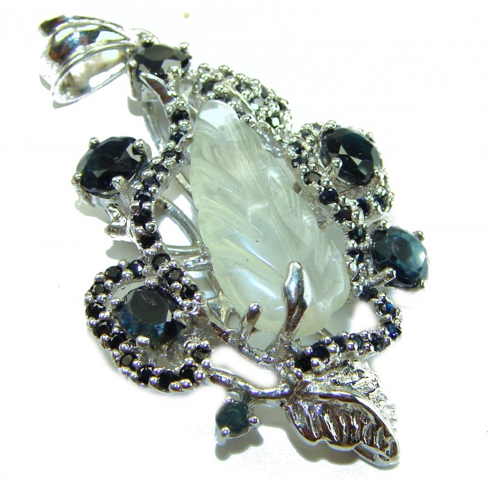 15.8 carat Green Amethyst - Prasolite .925 Sterling Silver handcrafted pendant