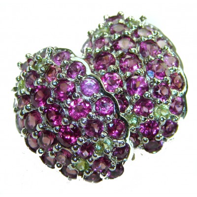 Penelope Authentic 12.5 carat faceted Garnet .925 Sterling Silver handcrafted earrings