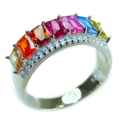 Colors of the Earth 4.9 carat Topaz .925 Sterling Silver handcrafted Large ring size 6