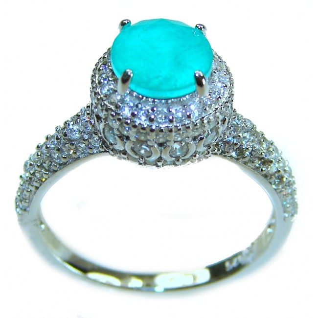 Eau Pure 2.5 carat Paraiba Tourmaline .925 Sterling Silver Handcrafted Ring size 7 1/2