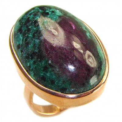 Natural Eudialyte 14K Gold over .925 Sterling Silver Large Ring s. 8 adjustable