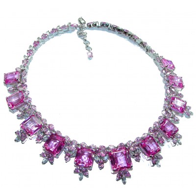 Tiffany - Magnificent 274.5 carat Pink Sapphire .925 Sterling Silver handcrafted Large Statement necklace, 122.6 grams