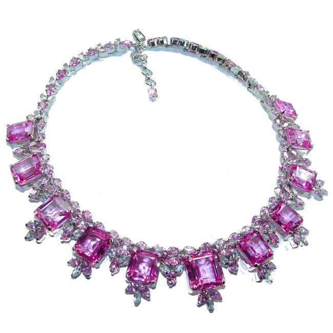 Tiffany - Magnificent 274.5 carat Pink Sapphire .925 Sterling Silver handcrafted Large Statement necklace, 122.6 grams