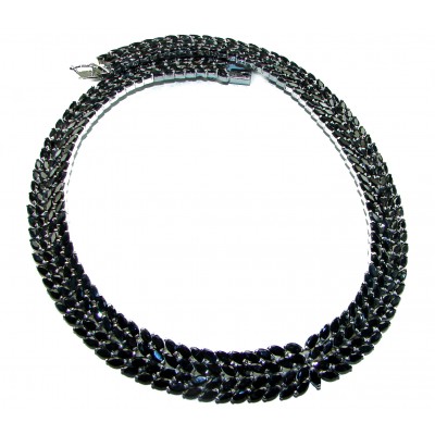 Vintage style - authentic 287.5 carat Sapphire .925 Sterling Silver handcrafted Statement necklace