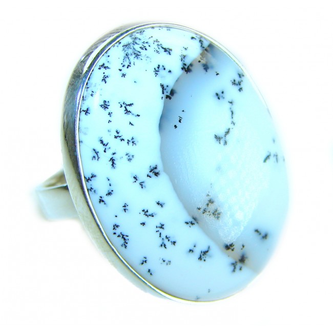 Top Quality Dendritic Agate .925 Sterling Silver handcrafted Ring s. 8 adjustable