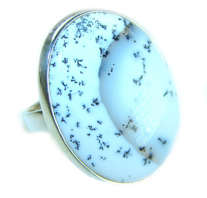 Top Quality Dendritic Agate .925 Sterling Silver handcrafted Ring s. 8 adjustable