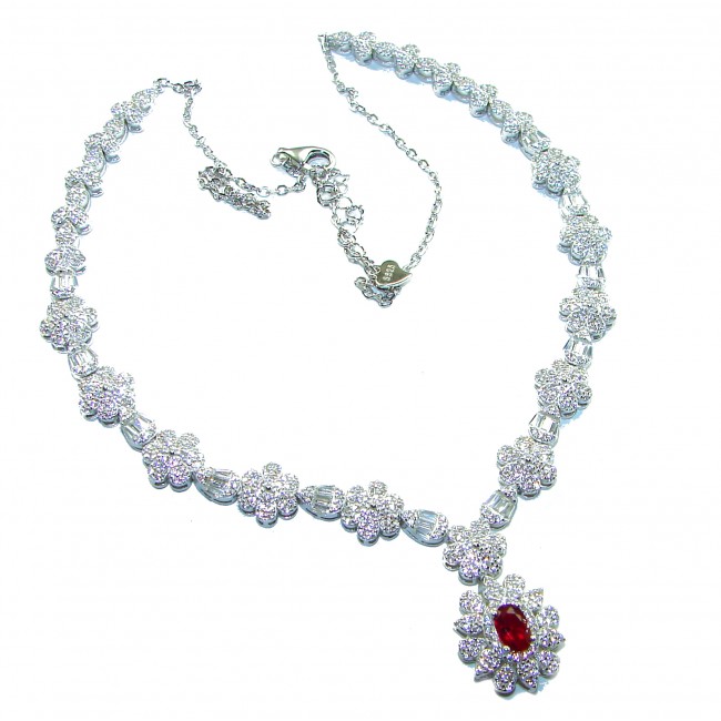 Beauty of Nature - natural 4.5 carat Ruby .925 Sterling Silver handmade Statement necklace