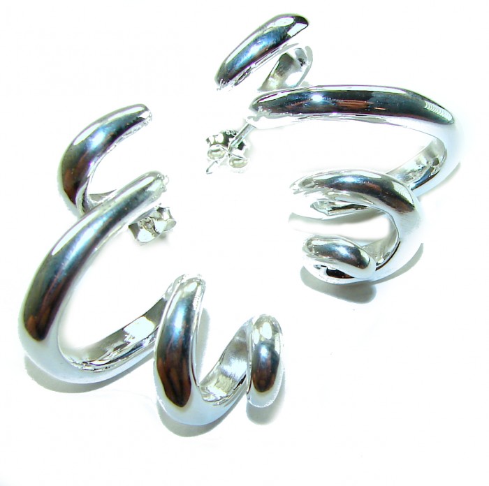Spiral Italy made .925 Sterling Silver handcrafted Earrings