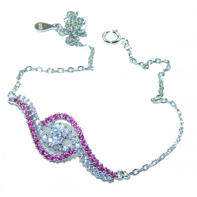 7.5 carat Ruby .925 Sterling Silver handmade Statement Bracelet