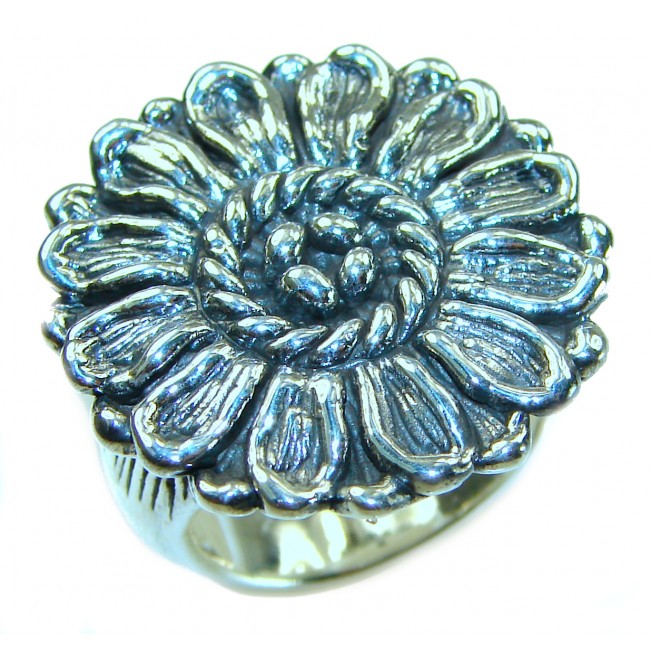 Precious SunFlower Bali made .925 Sterling Silver handcrafted Ring s. 6