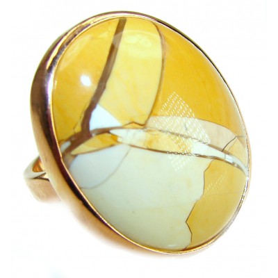 Flawless Australian Mookaite 14K Gold over .925 Sterling Silver Ring size 7 1/2