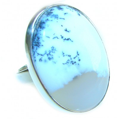 Top Quality Dendritic Agate .925 Sterling Silver handcrafted Ring s. 8 adjustable