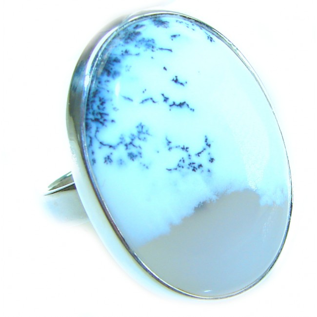 Top Quality Dendritic Agate .925 Sterling Silver handcrafted Ring s. 8 adjustable