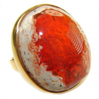 Queen of Fire best quality 28.4 carat Mexican Opal .925 Sterling Silver handmade ring 6 adjustable