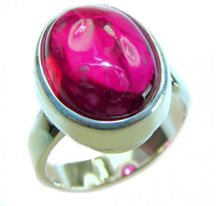 Bellezza Genuine 8.5 CARAT Star Ruby .925 Sterling Silver Statement Ring size 7 adjustable