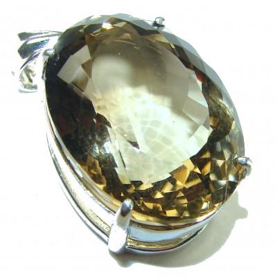 Adele - 48.5 carat Smoky Topaz .925 Sterling Silver handmade incredible Pendant