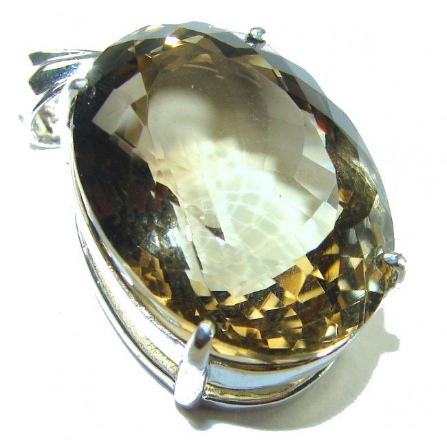 Adele - 48.5 carat Smoky Topaz .925 Sterling Silver handmade incredible Pendant