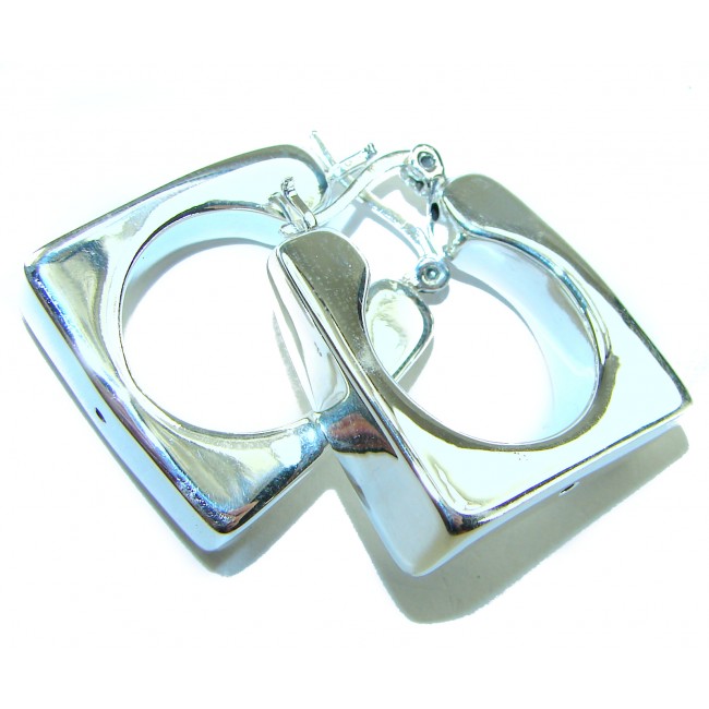 LARGE - EXTRAVAGANZA - Highly Polished Fancy .925 Sterling Silver Italy made Earrings