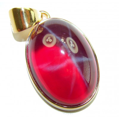 Francesca- authentic 29.5 carat Star Ruby 18K Gold over .925 Sterling Silver handcrafted Pendant