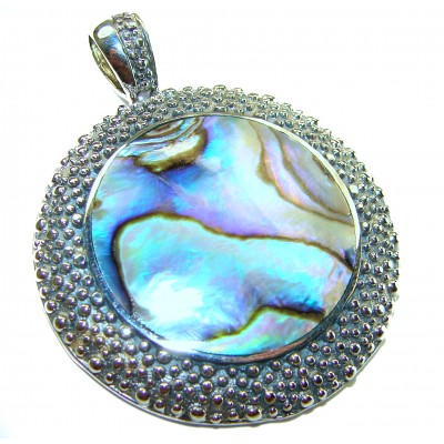 Gift of the Sea Natural Rainbow Abalone .925 Sterling Silver handmade Pendant