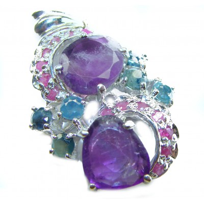 24.5 carat - Amethyst .925 Sterling Silver handcrafted Pendant