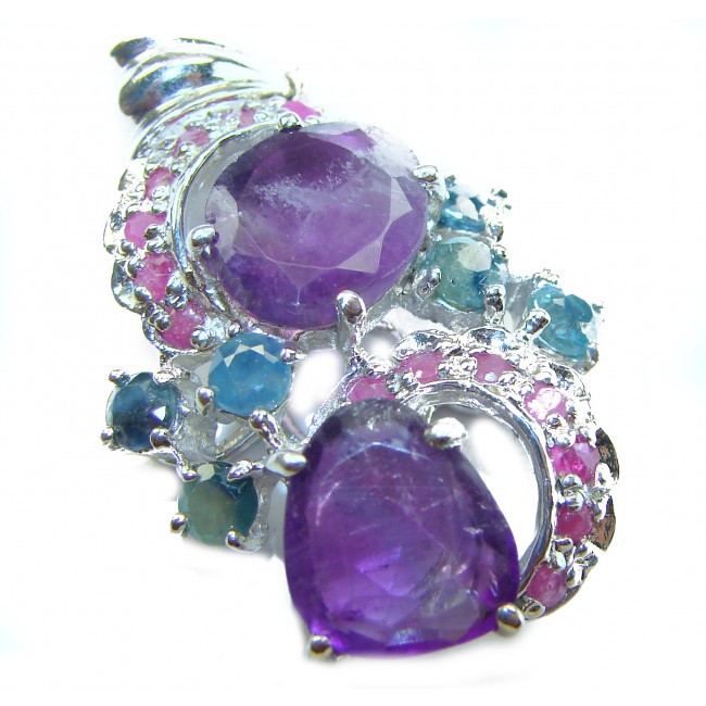 24.5 carat - Amethyst .925 Sterling Silver handcrafted Pendant