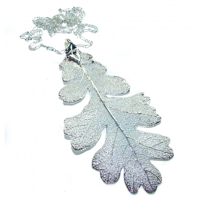 English Oak Leaf - Real Leaf dipped in real .925 Sterling Silver handmade handcrafted Necklace
