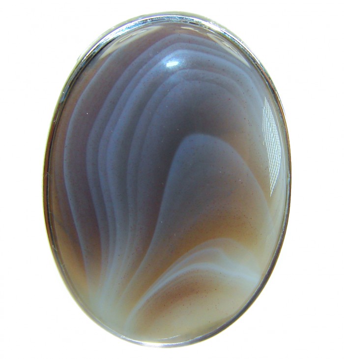 Sahara Dune Top Quality Botswana Agate .925 Sterling Silver handcrafted Ring s. 8 adjustable