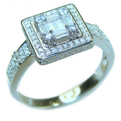 6.8 carat White Topaz .925 Sterling Silver brilliantly handcrafted stack ring s. 9