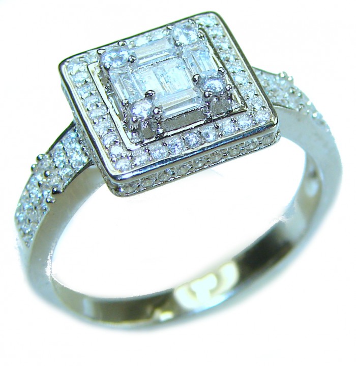 6.8 carat White Topaz .925 Sterling Silver brilliantly handcrafted stack ring s. 9