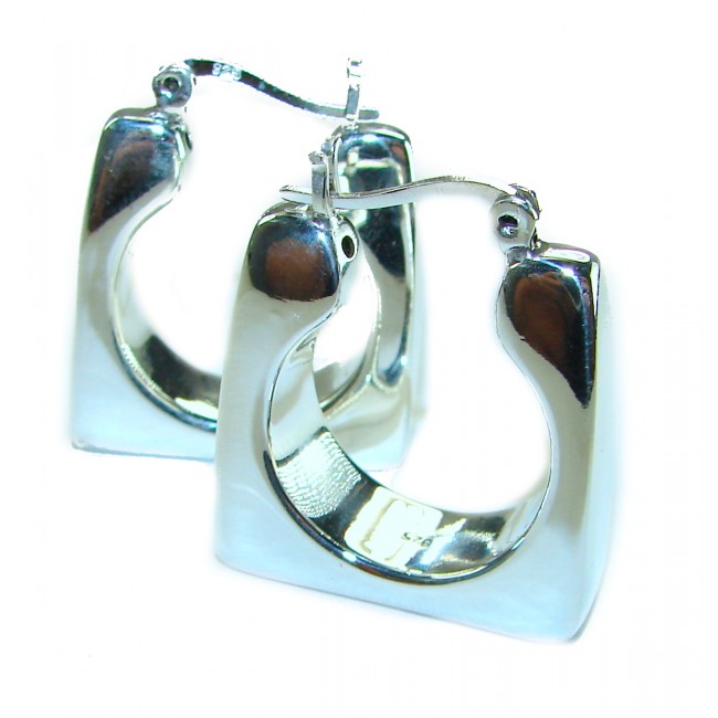 LARGE - EXTRAVAGANZA - Highly Polished Fancy .925 Sterling Silver Italy made Earrings