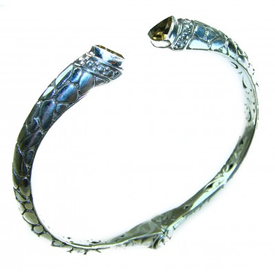 6.5 carat Amethyst .925 Sterling Silver handcrafted Statement Bali made Bracelet