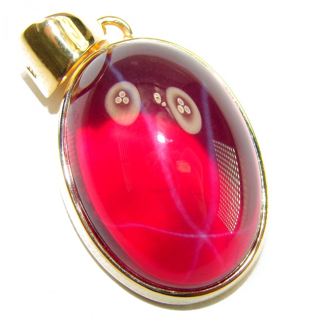 Francesca - authentic 49.5 carat Star Ruby 18K Gold over .925 Sterling Silver handcrafted Pendant