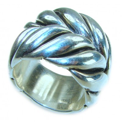 Large and Solid Bali made .925 Sterling Silver ring size 7 1/2