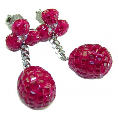 Giovanna - Authentic 19.9 carat Ruby .925 Sterling Silver handcrafted earrings
