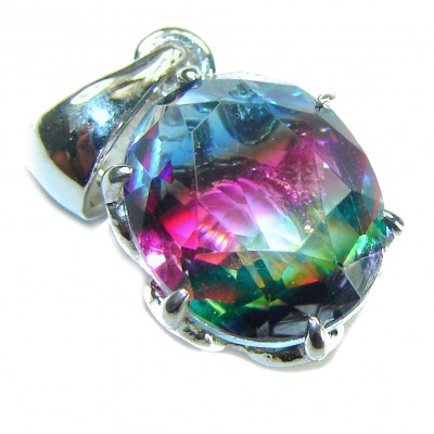 5.2 carat oval cut Brazilian Tourmaline .925 Sterling Silver Perfectly handcrafted pendant