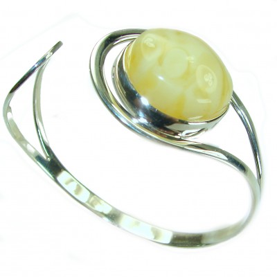 MODERN Design Genuine 15.5 carat Butterscotch Baltic Amber .925 Sterling Silver handmade Bracelet