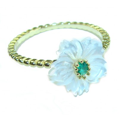 Luxurious Blister Pearl 14K Gold over .925 Sterling Silver brilliantly handcrafted ring s. 8