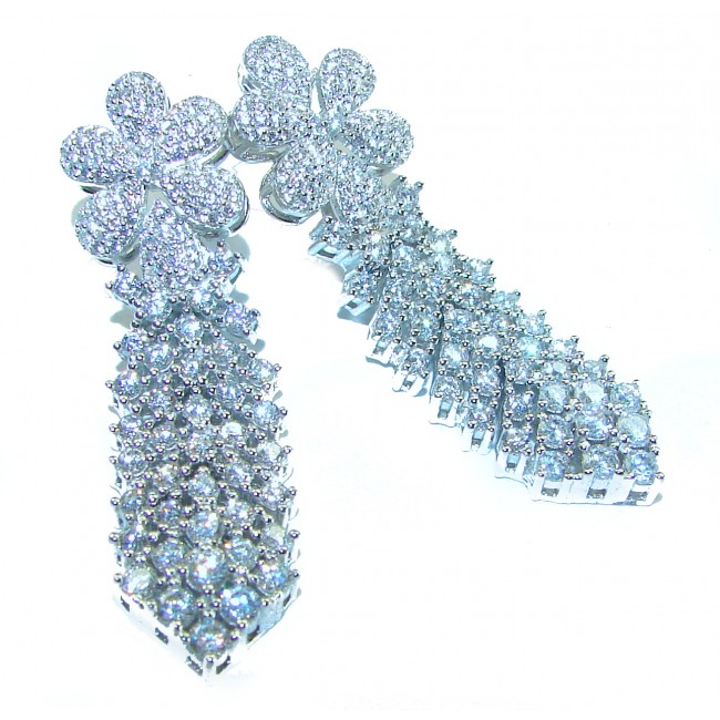 Dazzling Beauty - 22.5 carat White Topaz .925 Sterling Silver handcrafted earrings