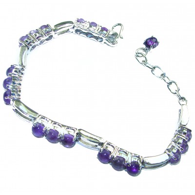 Dolce Vita - Precious Natural 19.5 carat Amethyst .925 Sterling Silver handcrafted bracelet