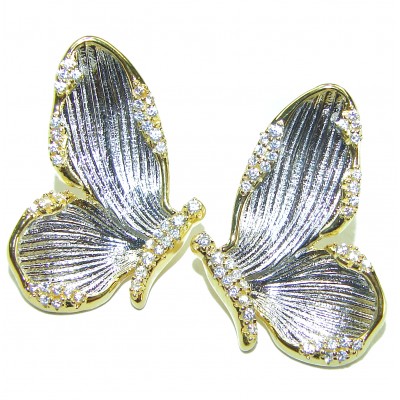Golden Butterfly authentic 14k Gold over .925 Sterling Silver handcrafted earrings