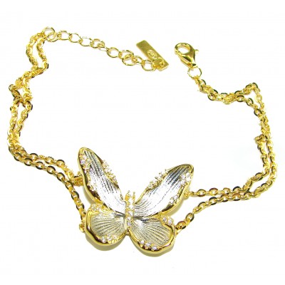 Golden Butterfly authentic 14k Gold over .925 Sterling Silver handcrafted Bracelet