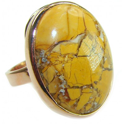 Flawless Australian Bracciated Mookaite 14K Gold over .925 Sterling Silver Ring size 8 adjustable