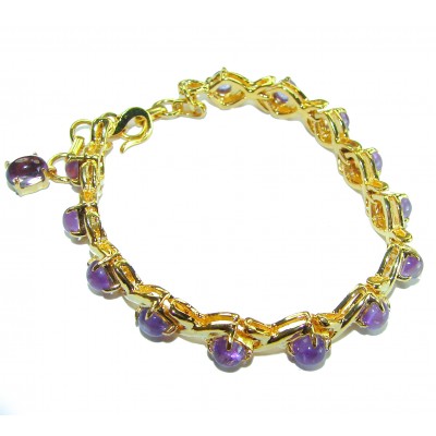 Dolce Vita - Precious Natural 22.5 carat Amethyst 14K Gold over .925 Sterling Silver handcrafted bracelet
